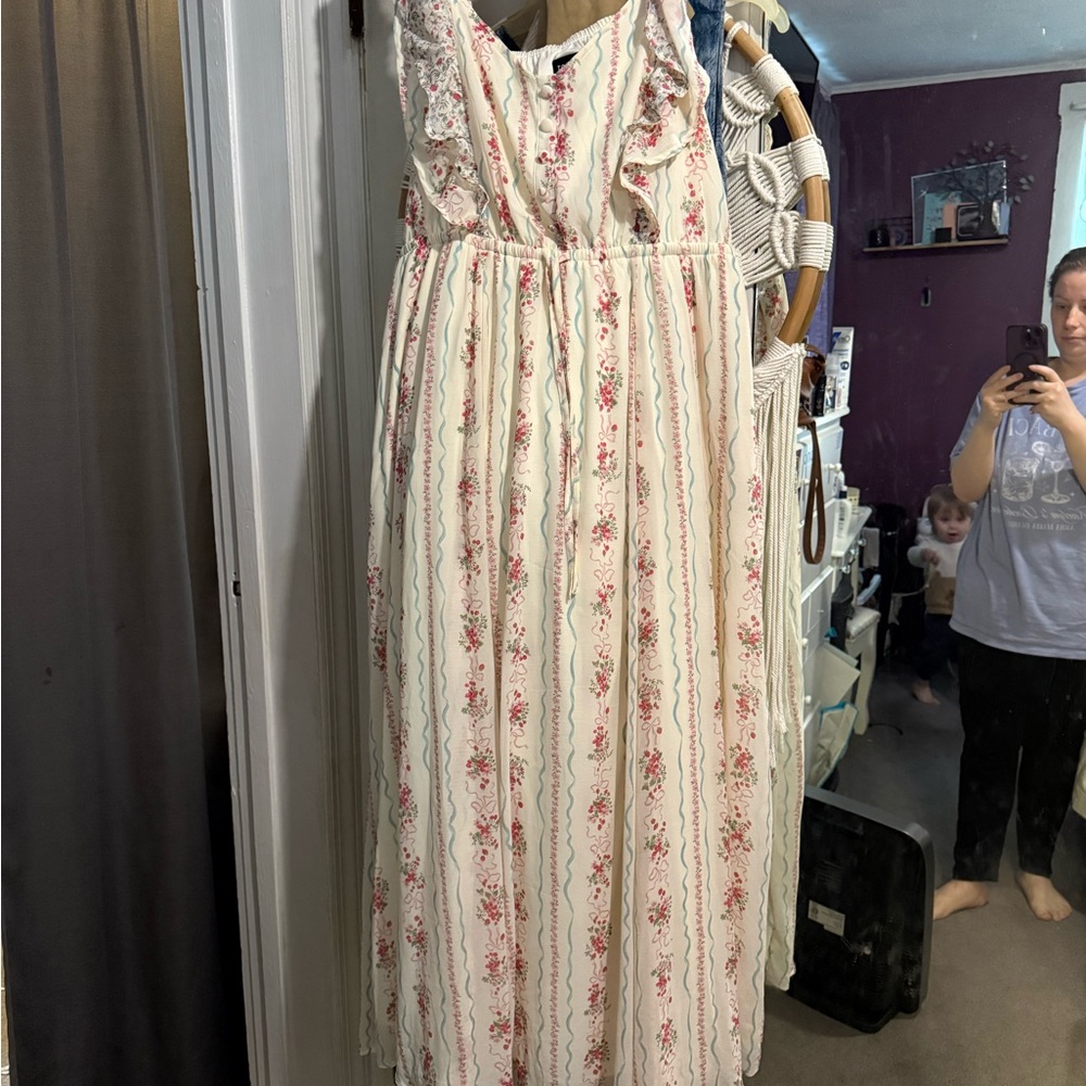 Torrid Floral Striped Maxi Dress size 1